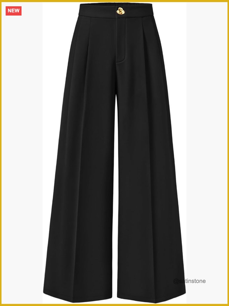 Wide Leg Palazzo Pants High Waisted Work Trousers Business Casual